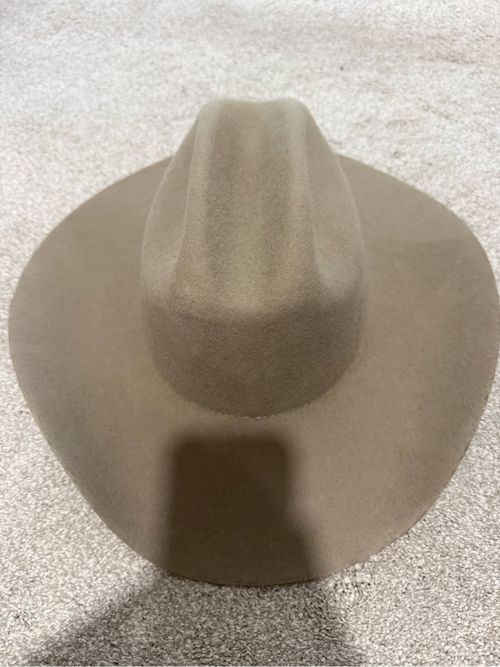 Wide Brim Felt Fedora Hat - Taupe
